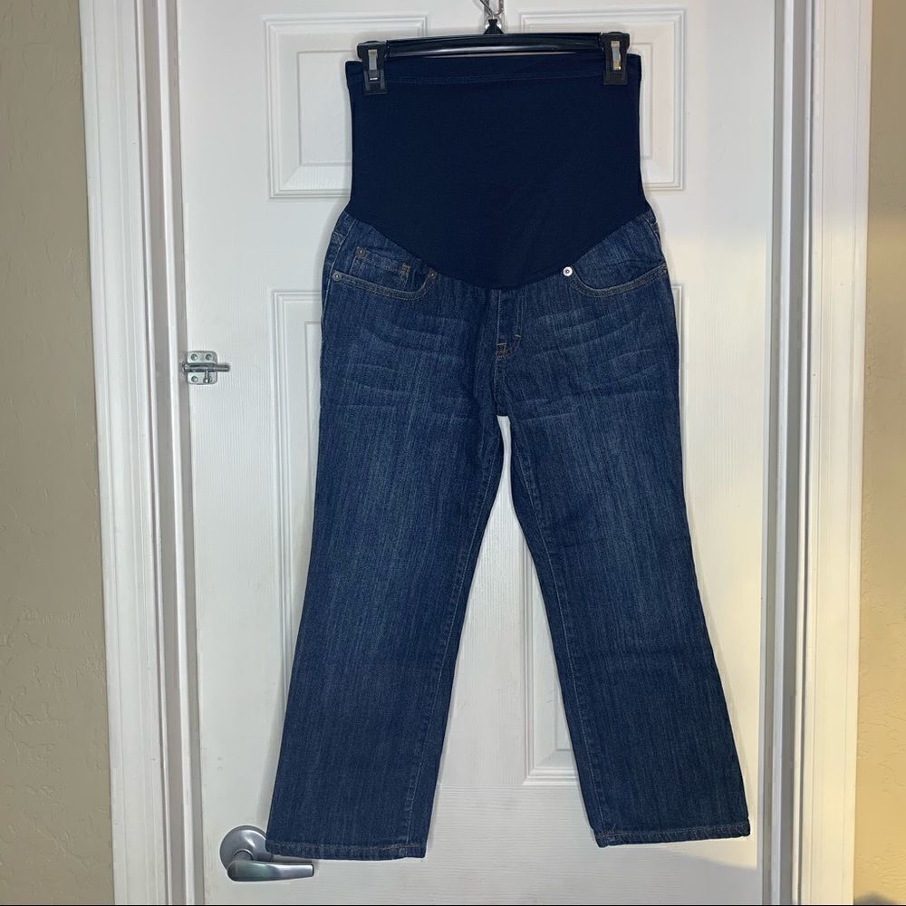Liz Lange Maternity Cropped Jeans Size 2 Full Belly Panel